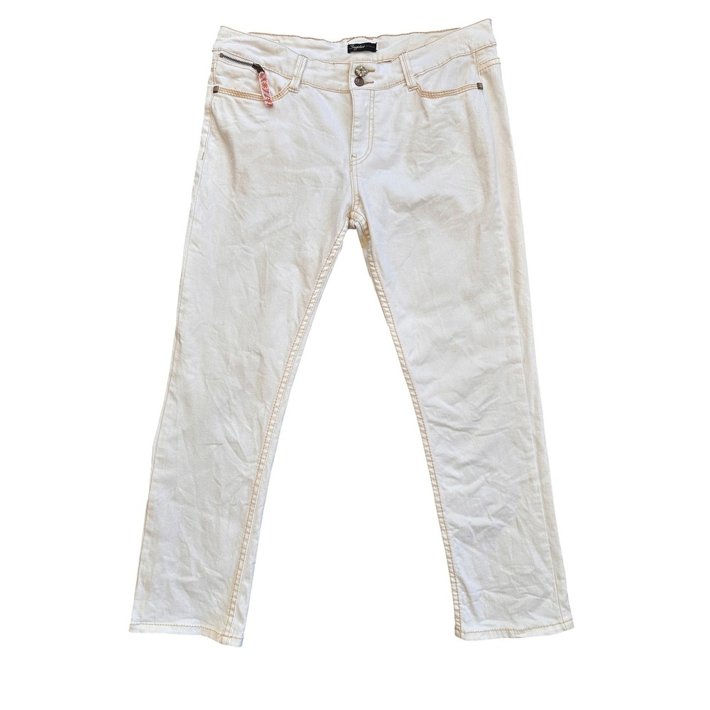 Signature by Levi Strauss Jeans Women 10 White Straight Leg Stretch Excellent